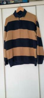 Heren sweater maat M blauw/camel, Blauw, Maat 48/50 (M), Ophalen of Verzenden, Vroom en dreesmann