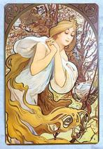 ALPHONSE MUCHA Lente Jugendstil Metalen Bord poster, Huis en Inrichting, Verzenden, Nieuw