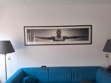 Groot Michael Jordan Schilderij in Zwarte Lijst beschikbaar voor biedingen