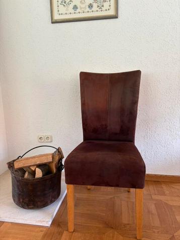 Set van 6 keurige mat leren eetkamerstoelen - donkerbruin beschikbaar voor biedingen