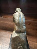 Bronzen beeld (je) op marmer sokkel, “De Denker” van Rodin., Antiek en Kunst, Ophalen of Verzenden