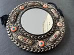 Marokkaanse vintage spiegel rond oosters arabisch handwerk, Minder dan 50 cm, Gebruikt, Rond, Ophalen of Verzenden