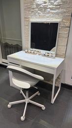 IKEA bureau stoel spiegel plus 2 lampen, Huis en Inrichting, Tafels | Kaptafels, Ophalen, Zo goed als nieuw, 50 tot 100 cm, Minder dan 100 cm