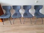 Leolux Callas stoelen - set van 4 - Nieuwstaat, Huis en Inrichting, Stoelen, Ophalen, Metaal, Blauw, Zo goed als nieuw