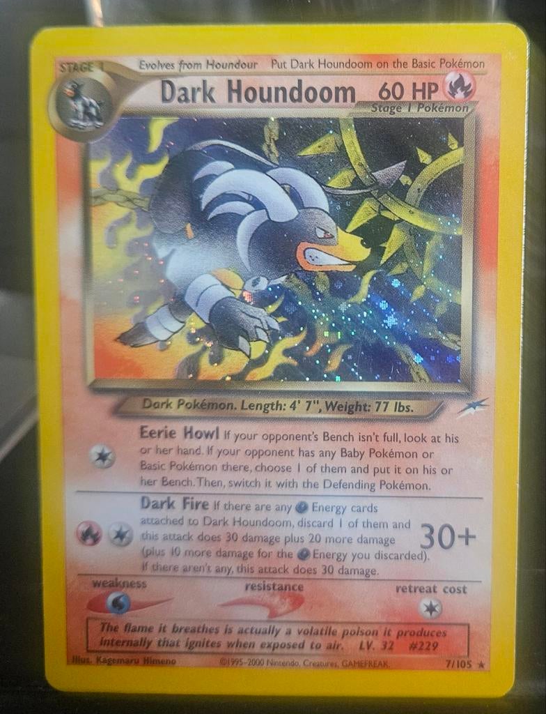 Dark houndoom 7 holo, Hobby en Vrije tijd, Verzamelkaartspellen | Pokémon, Ophalen of Verzenden, Zo goed als nieuw