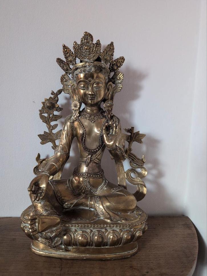 Bronzen/messing Tara beeld, Antiek en Kunst, Kunst | Beelden en Houtsnijwerken, Ophalen of Verzenden