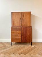 Vintage wandmeubel simpla lux teak hout jaren 50/60/70, Ophalen, Gebruikt, 100 tot 150 cm, Minder dan 150 cm