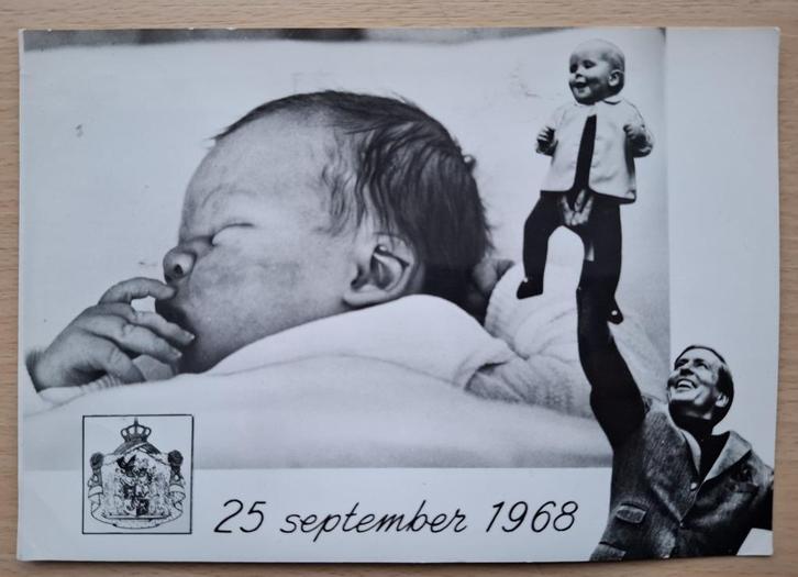 kaart Prins Claus en Willem Alexander - 1968, Verzamelen, Koninklijk Huis en Royalty, Gebruikt, Kaart, Foto of Prent, Nederland