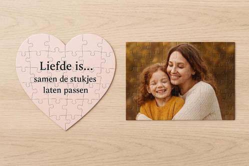 Puzzel met Eigen Foto of Tekst – Uniek Cadeau in Hartvorm of, Hobby en Vrije tijd, Denksport en Puzzels, Nieuw, Legpuzzel, Minder dan 500 stukjes
