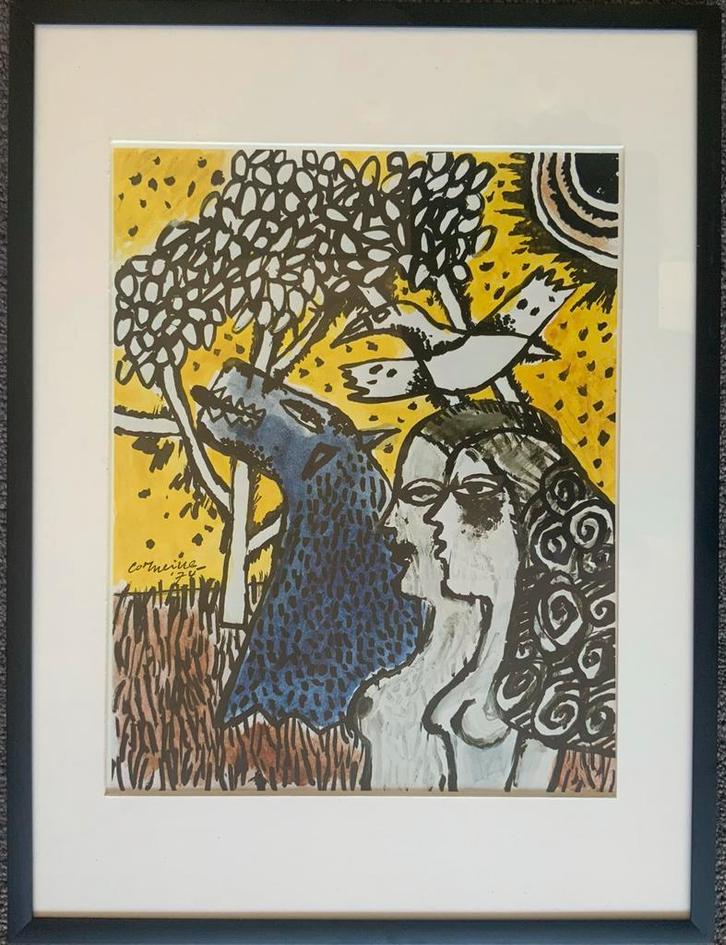 COBRA Corneille 1974- ‘Le chien bleu’, Antiek en Kunst, Kunst | Litho's en Zeefdrukken, Ophalen of Verzenden