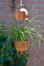Vintage Houten Hanglamp met Hang(planten)Pot, Gebruikt, Vintage, Ophalen of Verzenden, Hout