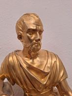 Antieke vuurvergulde grote zware pendule, Antiek en Kunst, Antiek | Klokken, Ophalen of Verzenden