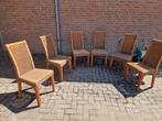 Rieten stoelen 6 stuks, Huis en Inrichting, Stoelen, Ophalen, Zo goed als nieuw, Bruin