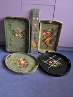 Handbeschilderd vintage Hindeloopen dienbladen, Antiek en Kunst, Ophalen of Verzenden