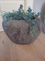 Ovaal grijze sobere bloempot, Ophalen, Zo goed als nieuw, Minder dan 25 cm, Overige vormen