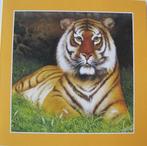 Liggende tijger - Abar Subrasi  -  voetschilder, Verzamelen, Verzenden, 1980 tot heden, Gelopen, Wild dier