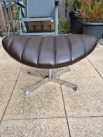 Vintage voetenbankje Rhohe bruin skai €45., Ophalen, Zo goed als nieuw, Rechthoekig, Minder dan 50 cm