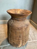 Grote houten kruik, Huis en Inrichting, Woonaccessoires | Vazen, Overige materialen, Overige kleuren, Ophalen of Verzenden, Zo goed als nieuw