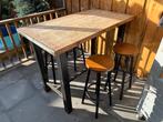 Bartafel / tuintafel met 4 barkrukken, Huis en Inrichting, Ophalen, Gebruikt