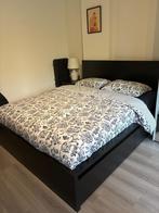 Ikea Bed malm met 4 laden, Huis en Inrichting, Slaapkamer | Bedden, 160 cm, Zo goed als nieuw, Hout, Zwart