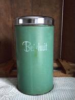 Vintage groen beschuitblik jaren 60, Antiek en Kunst, Curiosa en Brocante, Ophalen of Verzenden