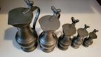 Serie van 5 tinnen eikeltjes schenkkannen, Antiek en Kunst, Ophalen