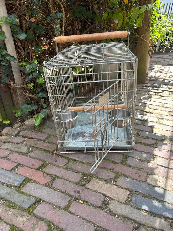 Transport/ vakantie bench voor vogel, Dieren en Toebehoren, Vogels | Hokken en Kooien, Gebruikt, Vogelkooi, Metaal, Ophalen