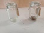 2 glazen potjes, Ophalen of Verzenden, Zo goed als nieuw