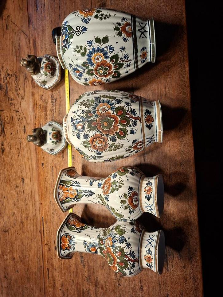 Delfts Blauw Vazen & Sierpotten Set van 4, Antiek en Kunst, Antiek | Keramiek en Aardewerk, Ophalen