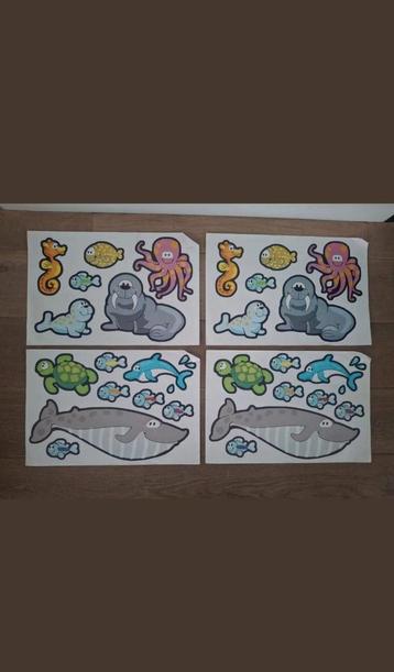 Raamstickers zeedieren vissen walrus zeepaardje schildpad  beschikbaar voor biedingen