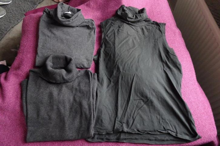drie topjes met kol maat XL, Kleding | Dames, Tops, Zo goed als nieuw, Maat 42/44 (L), Lange mouw, Ophalen