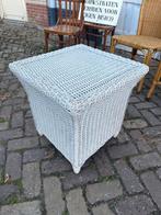 Witte Gevlochten Bijzettafel, Ophalen, Minder dan 55 cm, Gebruikt, Vierkant