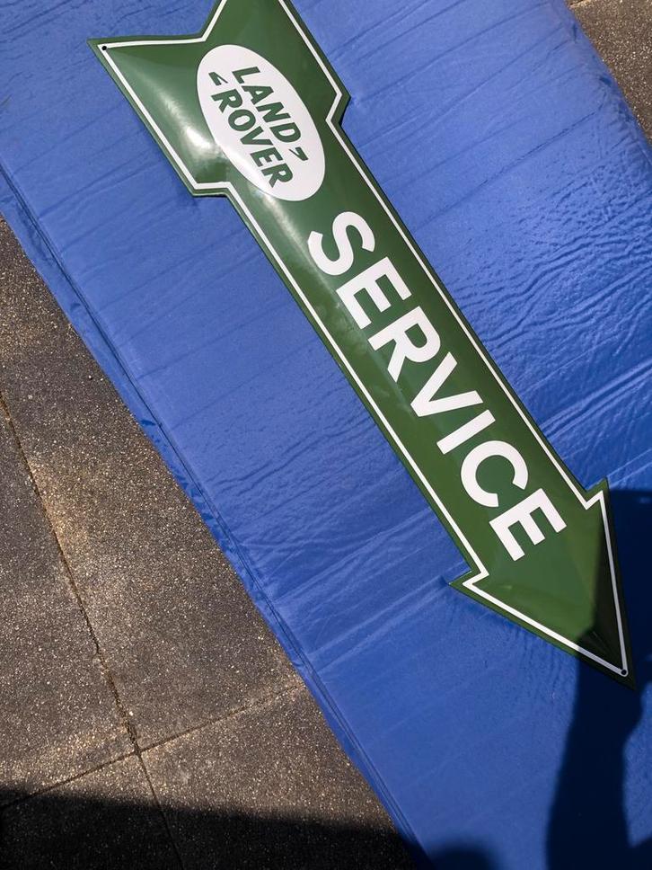 Zwaar emaille bord Landrover Service nieuwstaat, Verzamelen, Merken en Reclamevoorwerpen, Zo goed als nieuw, Reclamebord, Ophalen of Verzenden