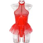 Rode dames body jurkje / sexy lingerie kostuum wetlook, Kleding | Dames, Verzenden, Rood, Body of Korset