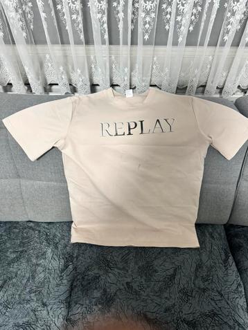 Replay t-shirt khaki maat M beschikbaar voor biedingen