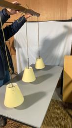 Gebronsde metalen hanglamp (3 kappen), Ophalen, Gebruikt, 50 tot 75 cm, Klassiek