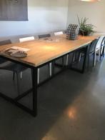 Grote industriële eettafel / vergadertafel – hout en metaal, Huis en Inrichting, Tafels | Eettafels, Ophalen, 200 cm of meer, 50 tot 100 cm