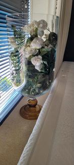 Grote glazen vaas met bloemen, Ophalen, Overige kleuren, 75 cm of meer, Glas