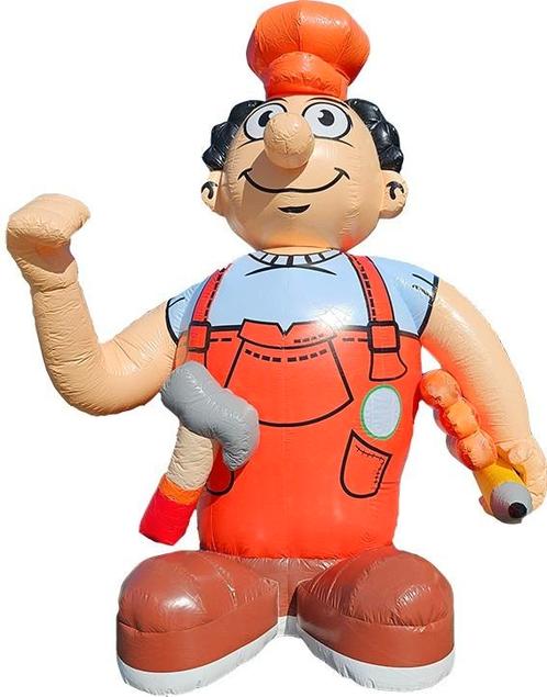 Te koop mooie grote opblaasbare bouwvakker 4 meter abraham, Hobby en Vrije tijd, Feestartikelen | Verhuur, Nieuw, Verjaardag, Ophalen of Verzenden
