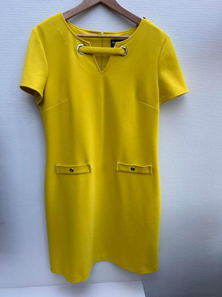 Frank Lyman Gele/ groene Jurk, Kleding | Dames, Jurken, Zo goed als nieuw, Maat 42/44 (L), Geel, Knielengte, Ophalen of Verzenden