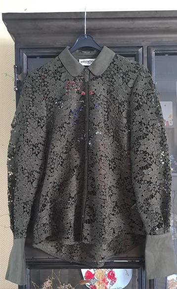 Essentiel Antwerp Groene Kant Blouse maat 38 M beschikbaar voor biedingen