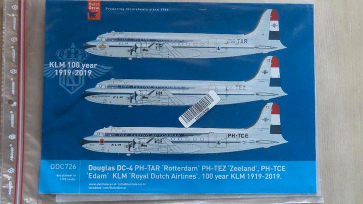 Douglas DC-4 + KLM decals Revell 1/72, Hobby en Vrije tijd, Modelbouw | Vliegtuigen en Helikopters, Nieuw, Vliegtuig, 1:72 tot 1:144