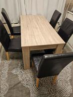 Eettafel 160x80 met 6 stoelen, 4 tot 6 stoelen, Gebruikt, Ophalen