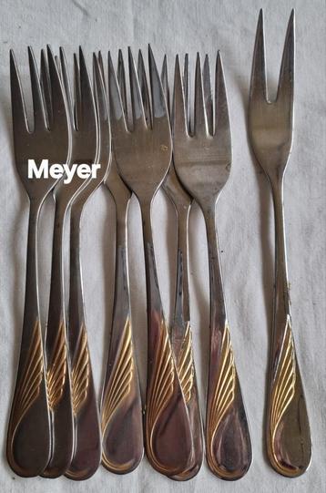 Meyer 18/10 dessert vorkjes gouden versieringen beschikbaar voor biedingen