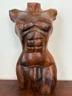 Beeld hout torso man naakt, Antiek en Kunst, Ophalen of Verzenden
