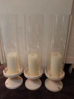 3 Windlichten ZGAN - Mill, Ophalen, Overige materialen, Crème, Zo goed als nieuw