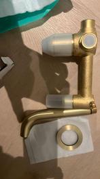 Saniclear Brass wastafelkraan inbouwkraan geborsteldgoud, Ophalen of Verzenden, Nieuw, Kraan