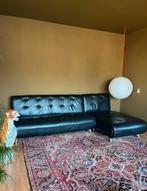 Leren bank met chaise longue - 2 delen, Huis en Inrichting, Ophalen, Gebruikt, Hoekbank, Driepersoons