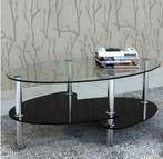 Elegante glazen salontafel met metalen poten, Huis en Inrichting, Ophalen, 50 tot 100 cm, 50 tot 100 cm, Zo goed als nieuw