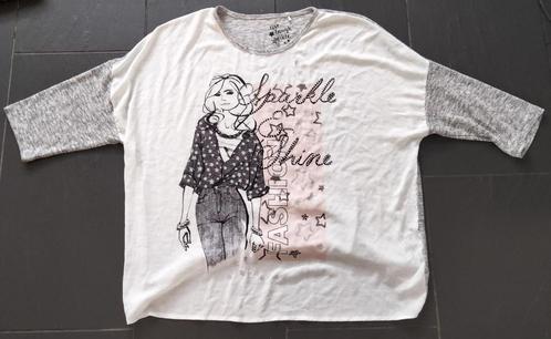 MOOI gebroken wit shirt met opdruk merk C&A, Kleding | Dames, T-shirts, Zo goed als nieuw, Maat 46/48 (XL) of groter, Wit, Lange mouw